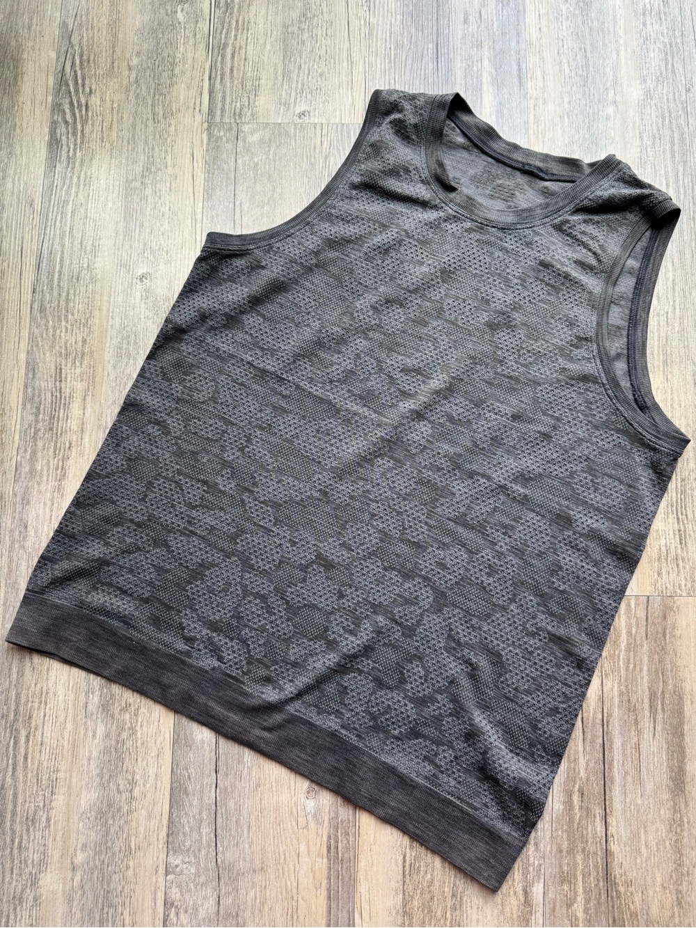 Gray and Black Lululemon Breeze By Muscle Tank